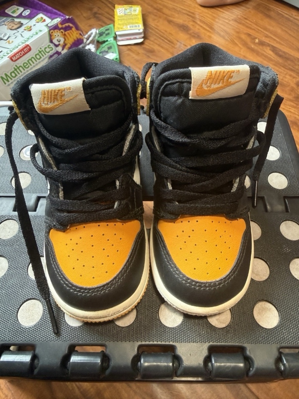 Toddler Boys Black and Yellow Nike Air Jordan